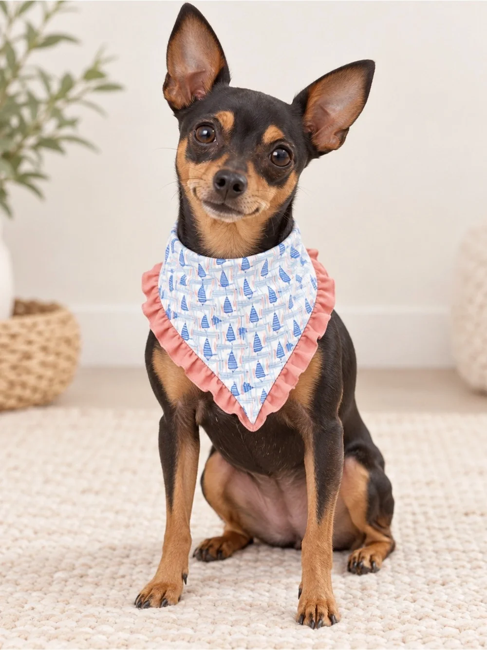 Griffy & Drake Sailboat Ruffle Dog Bandana S